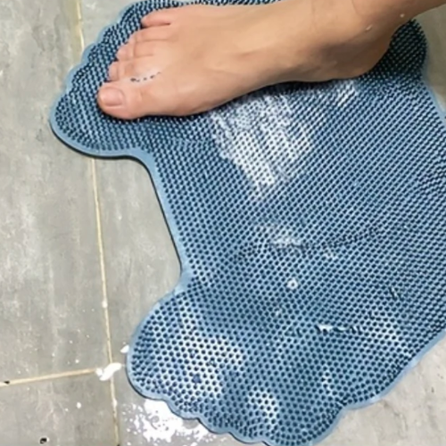 Fotskrubb i silikon til dusj som gjør det enkelt å vaske føttene uten å bøye seg